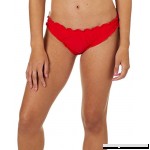 Island Soul Juniors Solid Ruffle Edge Hipster Swim Bottoms Red B07NG6NK6R